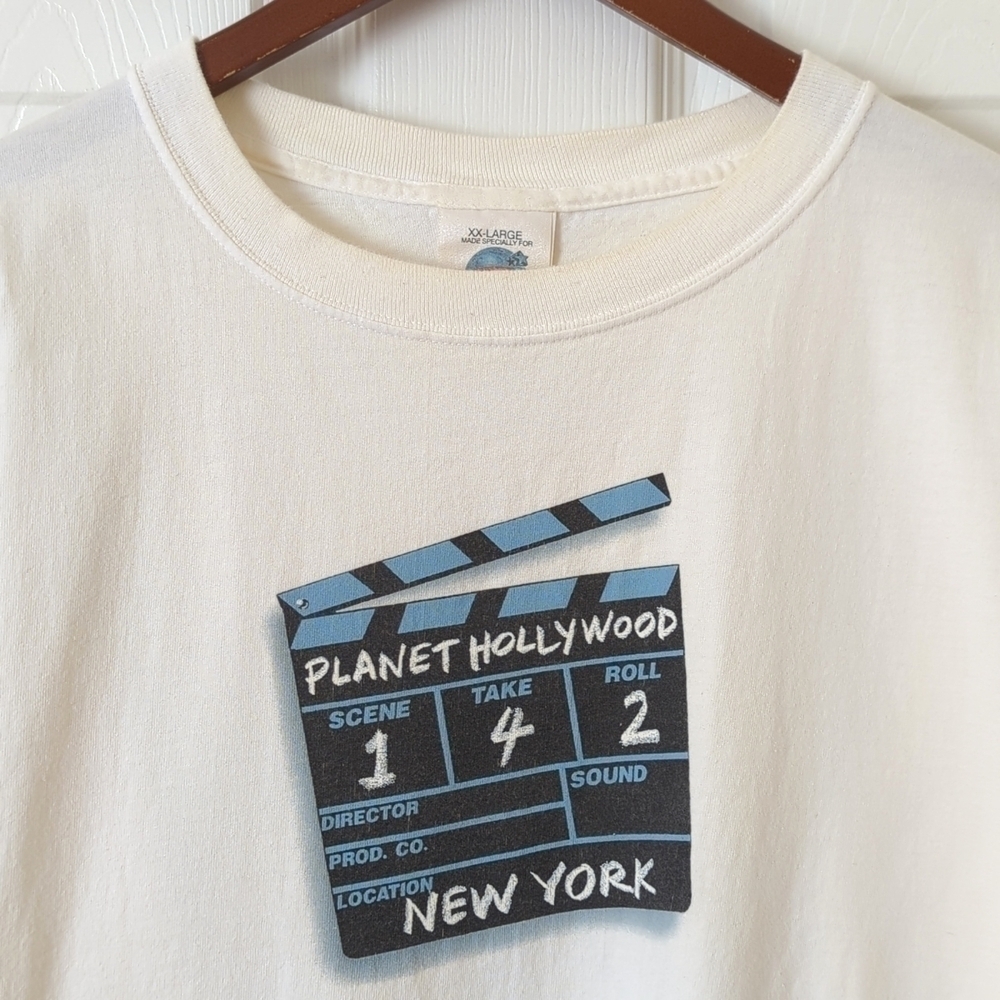 Planet Hollywood 2000 Y2K Vintage New York Graphic Short Sleeve Crewneck T-shirt - Picture 2 of 11